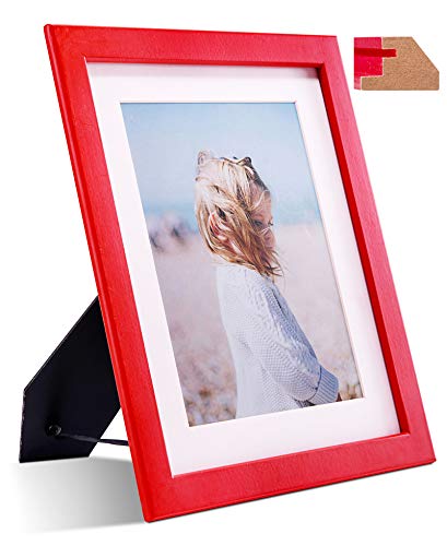 JD Concept Marco de Fotos de Madera con una Moderna moldura Fina y Cristal en la Parte Frontal para sobremesa y Pared, Fotos de 15 × 20 cm con paspartú y de 20 × 25 cm sin él, Rojo JD Concept Marco de Fotos de Madera con una Moderna moldura Fina y Cristal en la Parte Frontal para sobremesa y Pared, Fotos de 15 × 20 cm con paspartú y de 20 × 25 cm sin él, Rojo