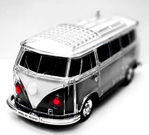 JeVx Altavoz Bluetooth Furgoneta Volkswagen T1 T2 - con Bateria Recargable Luz Led USB para Pendrive Lector de Tarjetas Micro SD Radio FM Portatil Reproductor de Musica Mp3 Maqueta de VW Van Negro JeVx Altavoz Bluetooth Furgoneta Volkswagen T1 T2 - con Bateria Recargable Luz Led USB para Pendrive Lector de Tarjetas Micro SD Radio FM Portatil Reproductor de Musica Mp3 Maqueta de VW Van Negro