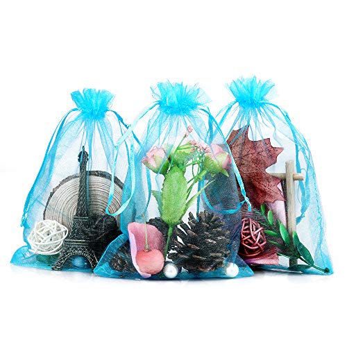 jijAcraft 100pcs Bolsas de Organza de Regalo 13x18cm Bolsitas de Organza Grande para Fiesta de Boda, Joyas (Azul) jijAcraft 100pcs Bolsas de Organza de Regalo 13x18cm Bolsitas de Organza Grande para Fiesta de Boda, Joyas (Azul)