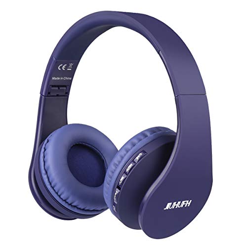 JIUHUFH Auriculares Bluetooth con Micrófono Incorporado/ Reproductor de MP3 / Radio FM / Manos Libres para Teléfonos Celulares (Azul)