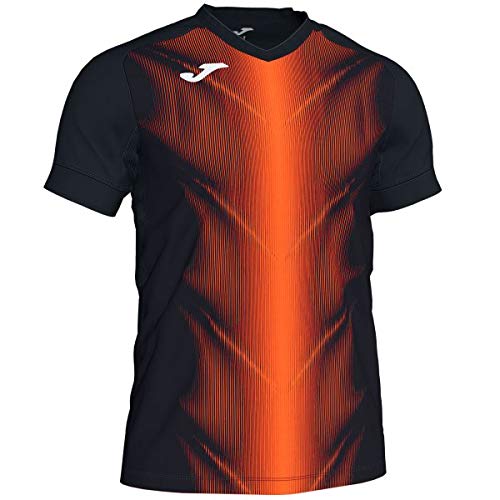 Joma Olimpia Camisetas, Hombre, Negro/Naranja, XL