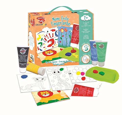 Joustra 41923 – Mi Primer Finger Color – Producto para niños pequeños, 5 Tubos Dedos Color Mixto, 1 Caja, 1 Cuaderno de Dibujo, poliproileno Bar