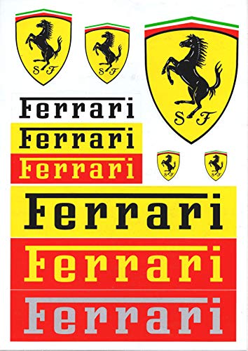 Juego de 11 pegatinas de Ferrari.