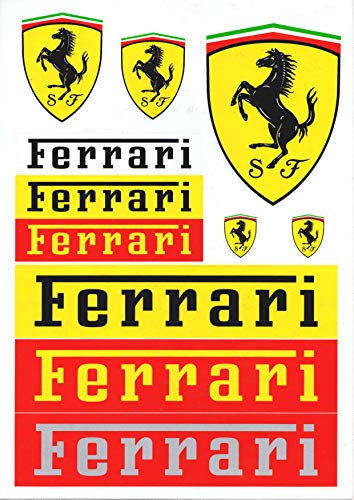 Juego de 11 pegatinas de Ferrari. Juego de 11 pegatinas de Ferrari.