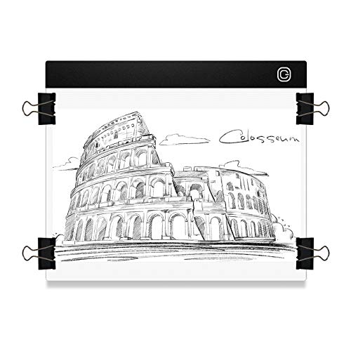 JUSONEY Pad de dibujo de caja de luz LED Mini ultrafino portátil con soporte y clips de sujeción - Brillo de atenuación gradual, Almohadilla de luz de seguimiento profesional para pintura de diamantes JUSONEY Pad de dibujo de caja de luz LED Mini ultrafino portátil con soporte y clips de sujeción - Brillo de atenuación gradual, Almohadilla de luz de seguimiento profesional para pintura de diamantes