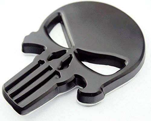 JXUS Garaje sesentasix Metal Emblema Pegatina Castigador Negro (Color : Black)