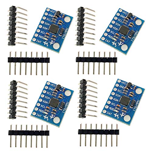 JZK 4 x GY-521 MPU-6050 6DOF modulo giroscopio de 3 Ejes acelerómetro de 3 Ejes para proyectos Raspberry Pi y Arduino JZK 4 x GY-521 MPU-6050 6DOF modulo giroscopio de 3 Ejes acelerómetro de 3 Ejes para proyectos Raspberry Pi y Arduino