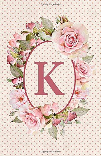 K: Vintage Monogram Journal/Notebook, 120 Pages, Lined, 5.5 x 8.5, Soft Cover Matte Finish