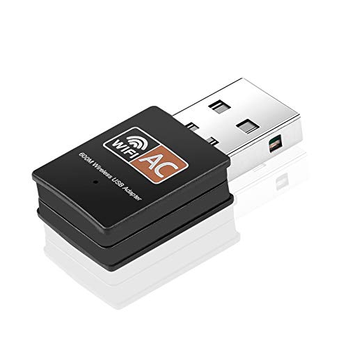 KagoLing USB WiFi Adaptador, Dongle WiFi AC600 802.11ac Dual Band 2.4/5GHz Mini Wireless Network Receptor PC Escritorio Portátil, Compatible con Windows 10/8/7/Vista/XP, Linux, Mac Os X 10.6-10.15