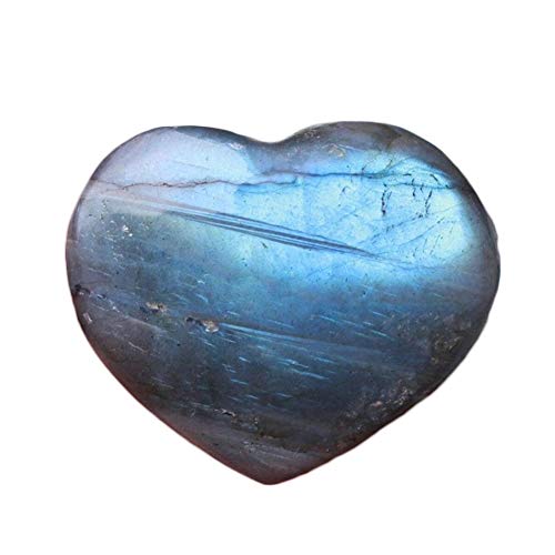 Kalaokei 1 pieza romántica forma de corazón piedra labradorita imitación piedra colgante colección de ejemplares