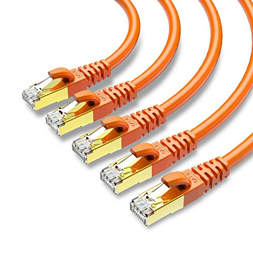 KASIMO 3m*5 Piezas Cable Ethernet Cat 8 Alta Velocidad Cable Conexión Internet Rápido para Nintendo Switch Juegos PS4 Xbox Router Módem 4K TV, con Conector RJ45 40Gigabit 2000MHz SFTP