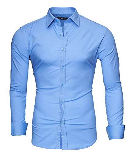 Kayhan langarmhemd A.L.T Hombre Camisa Slim fit, Lightblue XL