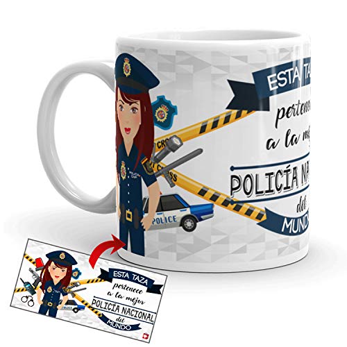 Kembilove Taza de Café de la Mejor Policía Nacional del Mundo – Taza de Desayuno para la Oficina – Taza de Café y Té para Profesionales – Taza de Cerámica Profesiones Policías Nacionales