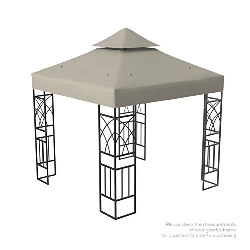 Kenley Techo de Reemplazo para Carpa Estructura Gazebo Pabellón de Jardín - 3x3m - Beige Kenley Techo de Reemplazo para Carpa Estructura Gazebo Pabellón de Jardín - 3x3m - Beige