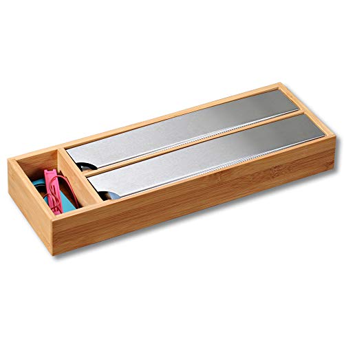 Kesper Dispensador de Papel de Aluminio para cajón, bambú, 39,5 x 5,5 x 13 cm, marrón, 39,5 x 5,5 x 13 cm Kesper Dispensador de Papel de Aluminio para cajón, bambú, 39,5 x 5,5 x 13 cm, marrón, 39,5 x 5,5 x 13 cm