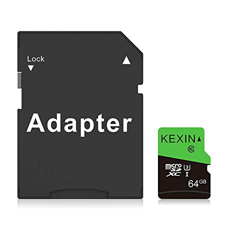 KEXIN Tarjeta Memoria de 64GB MicroSDHC hasta 85MB/s,UHS-3 Clase 10 TF Tarjeta Micro SD Ultra Externa Tarjeta de Memoria para Móvil,Tableta, Cámara y Drones[64GB,U3, C10]