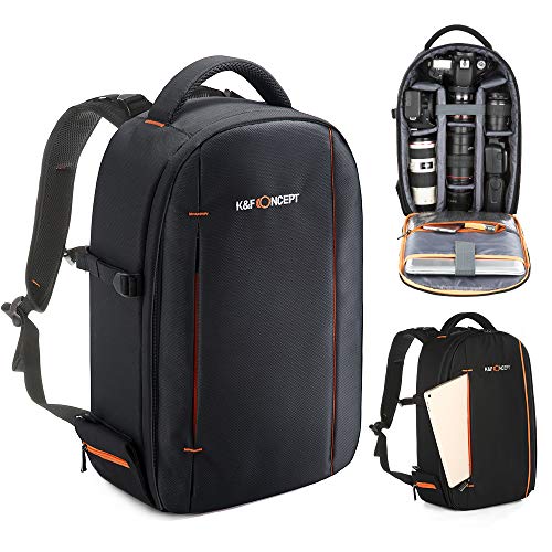 K&F Concept Mochila Cámara Réflex Mochila Portátil para Cámara DSLR Canon Sony Nikon Lentes Trípode y Portátil 13.3” para Mujer y Hombre, L K&F Concept Mochila Cámara Réflex Mochila Portátil para Cámara DSLR Canon Sony Nikon Lentes Trípode y Portátil 13.3” para Mujer y Hombre, L