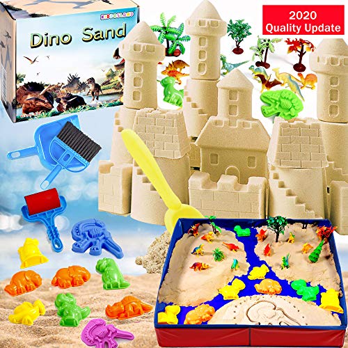 KiddosLand Arena Mágica de 3 lbs, Arena Play Sand Figuras de Dinosaurios y Criaturas prehistóricas de Juguete Never Dry Molding Juguetes de Arena DIY Juguete de Interior para Niños KiddosLand Arena Mágica de 3 lbs, Arena Play Sand Figuras de Dinosaurios y Criaturas prehistóricas de Juguete Never Dry Molding Juguetes de Arena DIY Juguete de Interior para Niños