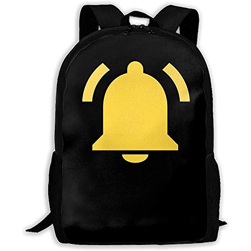 Kimi-Shop Mochila Unisex para Adultos Notificación Dorada Campana Mochila de Viaje Mochila Escolar Mochila para computadora portátil para Hombres y Mujeres