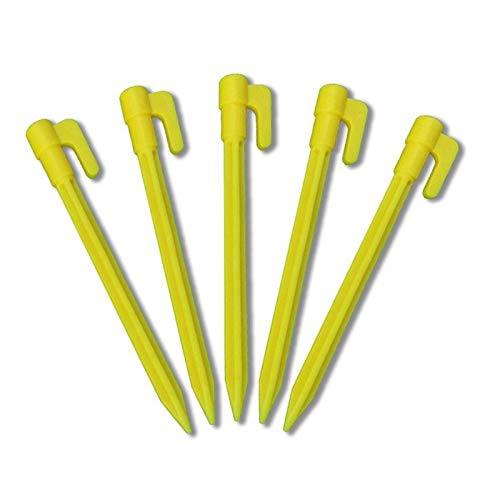 Kinglake Lot de 30 Piquets de Tente en Plastique Abs - 14,5 cm - Jaune