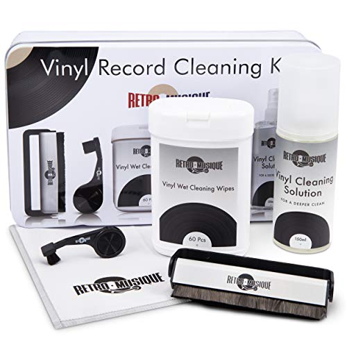 Kit de limpieza para discos de vinilo retro, todo lo necesario para proteger sus discos de vinilo y disfrutar de la mejor calidad de sonido posible