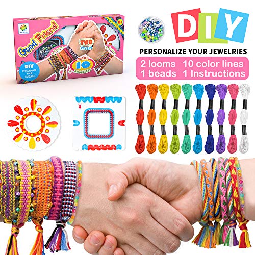 Kit de pulsera de la amistad para niñas,Kit de fabricación de pulsera de bricolaje para niños de 5-10 años Regalo de cumpleaños para niñas de 5-12 años Kit de cuentas para niñas de edad presente 7 8 9