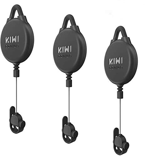 KIWI design Pro Version Gestión de Cables VR, Sistema de Polea de Techo Retráctil para HTC Vive/HTC Vive Pro/Oculus Rift S/PS VR/Microsoft MR/Samsung Odyssey VR Accesorios (Negro, Paquete de 3)