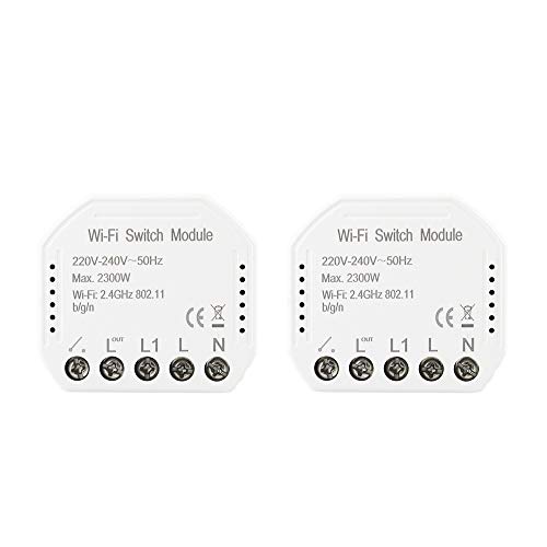 KKmoon Smart WiFi Switch Conmutador de red inteligente Interruptor de luz inteligente El Control Remoto Wifi Módulo de interruptor de bricolaje El control remoto funciona *2 KKmoon Smart WiFi Switch Conmutador de red inteligente Interruptor de luz inteligente El Control Remoto Wifi Módulo de interruptor de bricolaje El control remoto funciona *2