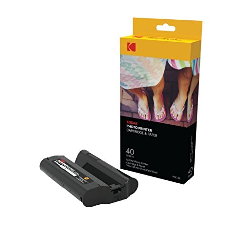 Kodak Dock Wi-Fi Recarga Cartucho de Impresora fotográfica PHc y Papel fotográfico - Paquete de 40