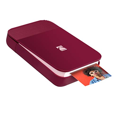 KODAK Smile Impresora digital instantánea, desplegable con Bluetooth para iOS y Android, Edite, imprima y comparta con la aplicación Smile. 2x3 Papel ZINK, Rojo