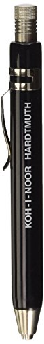 Koh-I-Noor 5358 - Lápiz portaminas con sacapuntas (color negro, mina negra de 3,2 mm)