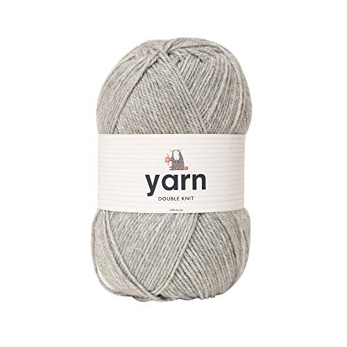 Korbond Double-Knit Acrylic Hilo de Punto Doble, 100g, 100% acrílico, Plata (Light Silver), 100 g Korbond Double-Knit Acrylic Hilo de Punto Doble, 100g, 100% acrílico, Plata (Light Silver), 100 g