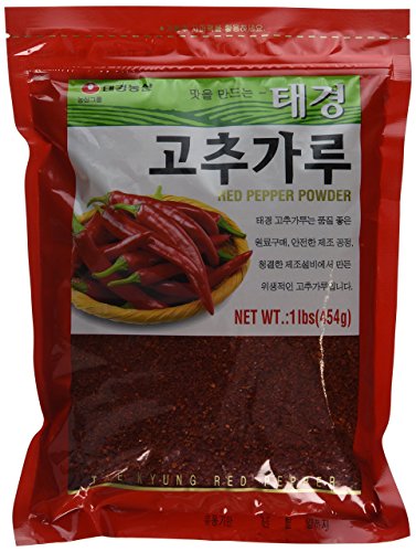 Korean Red Chili Pepper Flakes Powder Gochugaru (1 Lb) By Tae-kyung