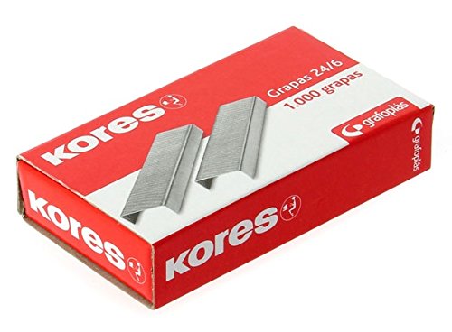 Kores 00000900 - Pack de 1000 grapas galvanizadas, 22/6-24/6