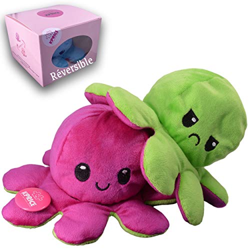 Kprice Pulpo Reversible Pulpito Peluche, Pulpitis Octopus Juguetes de Doble Cara, muñecas de Animales Blandos, numeradas para niños y Adultos, entregados Caja Original Limitada