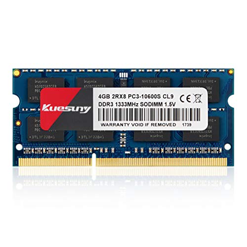 Kuesuny - Módulo de memoria RAM (4 GB, DDR3, 1333MHz, PC3-10600, sin ECC, 1,5 V, CL9 2Rx8, doble Rank, 204 pines, SODIMM)