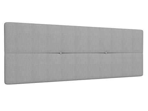 LA WEB DEL COLCHON - Cabecero tapizado Julie para Cama de 135 (145 x 55 cms) Gris Claro Textil Suave