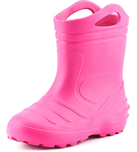 Ladeheid EVA Botas de Agua Unisexo Niños Niñas KL051 (Rosa, EU 35)