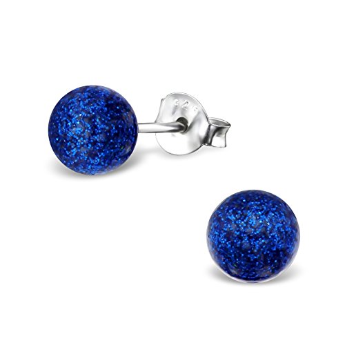 Laimons Pendientes para mujer Esfera Azul Brillante Plata de ley 925 Laimons Pendientes para mujer Esfera Azul Brillante Plata de ley 925