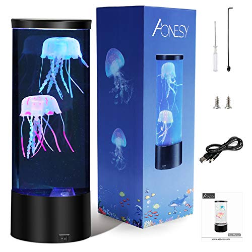 Lámpara de medusas Lámparas de lava AONESY Lámpara de cambio de color Lámpara de humor de acuario de medusas Lámparas de lava para dormitorio de niños Regalo de cumpleaños de Navidad Lámpara de medusas Lámparas de lava AONESY Lámpara de cambio de color Lámpara de humor de acuario de medusas Lámparas de lava para dormitorio de niños Regalo de cumpleaños de Navidad