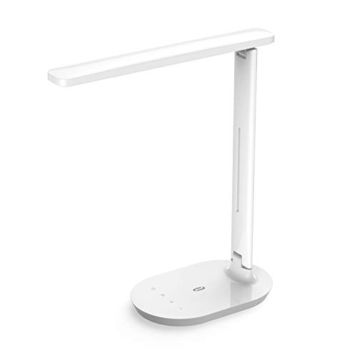 Lámpara Escritorio LED TaoTronics Flexo de Escritorio (5 Niveles de Brillo, 3 Modos, Función de Memoria, Control Táctil) Lámpara de Mesa,Lámpara de Oficina para Leer,Estudiar,Relajamiento,Blanco