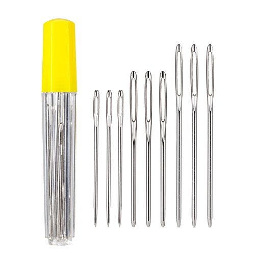 LAOYE Agujas Romas Ojo Grande para Coser a Mano en 3 Tamaños y Puntas Diferentes Agujas para Coser Lana Tela Cuero Pellejo 9 Unidades en 1 Botella Resistente LAOYE Agujas Romas Ojo Grande para Coser a Mano en 3 Tamaños y Puntas Diferentes Agujas para Coser Lana Tela Cuero Pellejo 9 Unidades en 1 Botella Resistente