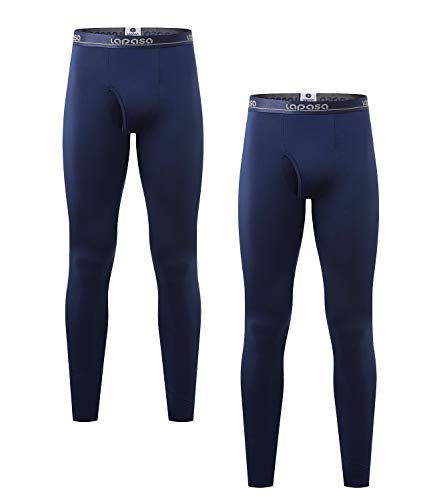 LAPASA Pantalón Térmico Pack de 2 para Hombre (Malla térmica). -Brushed Back Fabric Technique- Calças térmicas M10 (M (Largo 95 cm, Cintura 81-86 cm), Navy Blue (Azul Marino))