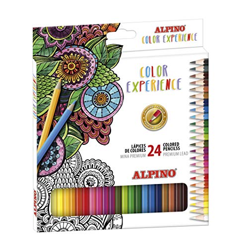 Lapices de Colores Alpino Color Experience - Estuche de 24 Lapices de Dibujo Profesional con Colores Premium - Lapices para Mandalas y Lettering - Mina Premium