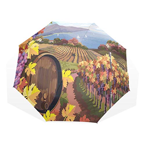 LASINSU Paraguas Resistente a la Intemperie,protección UV,Campo Paisaje Viñedo Agricultura Enología Temporada Uvas Granja Imprimir LASINSU Paraguas Resistente a la Intemperie,protección UV,Campo Paisaje Viñedo Agricultura Enología Temporada Uvas Granja Imprimir