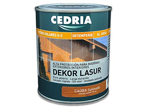 Lasur protector madera exterior al agua Cedria Dekor Lasur 750 ml (Caoba) Lasur protector madera exterior al agua Cedria Dekor Lasur 750 ml (Caoba)