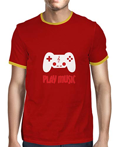 latostadora - Camiseta Reproducir Msica para Hombre Rojo XXL