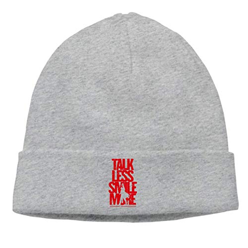 Lawenp Gorra de lana cálida para hombres y mujeres, Talk Less Smile More gorra de esquí roja