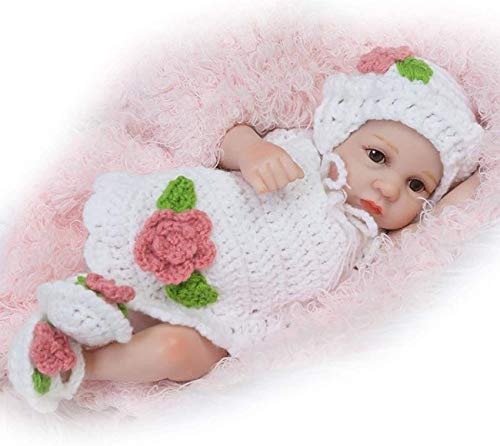 L.BAN Realistic Baby Dolls 10"Mini Girls Reborn Dolls Cuerpo Completo Silicona Ojos Abiertos Recién Nacido Baby Doll Vinilo