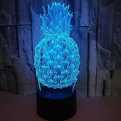 LBJZD luz de noche 3d Piña Fruta Bombilla Visual 3D Ilusión Óptica Lámpara Led Colorida Luz De Noche De Vacaciones Táctil Iluminación Para Dormir Para Bebés Para Regalo De Niños Base Blanca LBJZD luz de noche 3d Piña Fruta Bombilla Visual 3D Ilusión Óptica Lámpara Led Colorida Luz De Noche De Vacaciones Táctil Iluminación Para Dormir Para Bebés Para Regalo De Niños Base Blanca